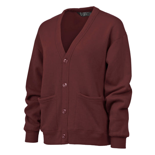 Maroon Fleece Cardigan