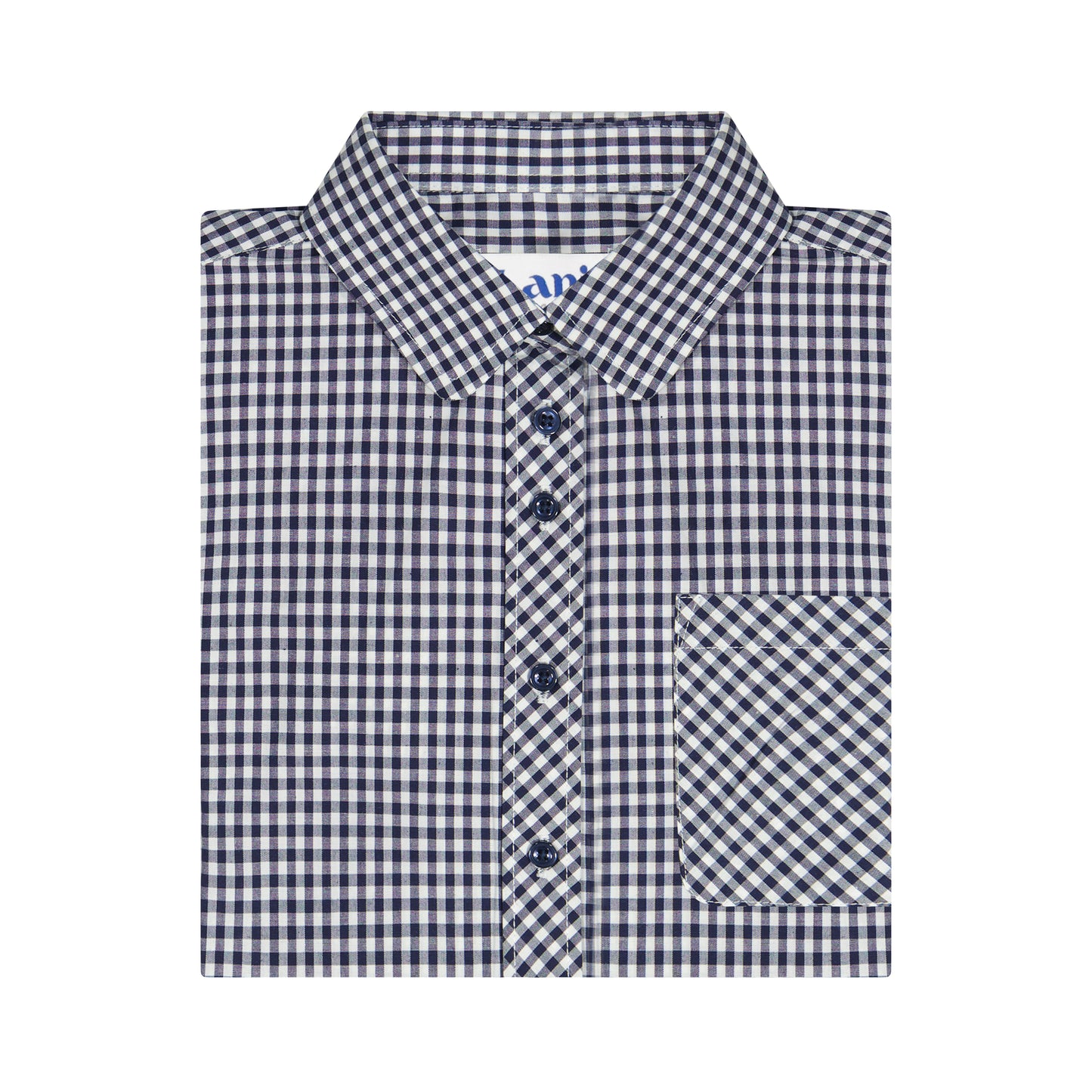 Navy Gingham Shirt - Bais Faiga