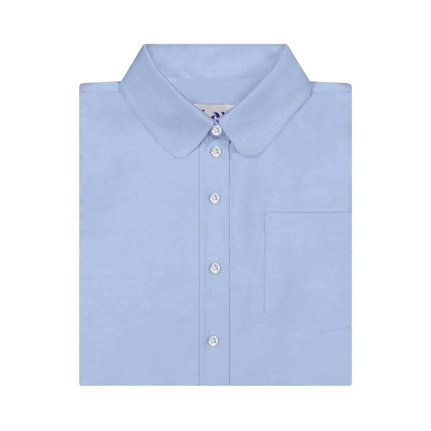 Shirt - Round Collar - Light Blue Oxford